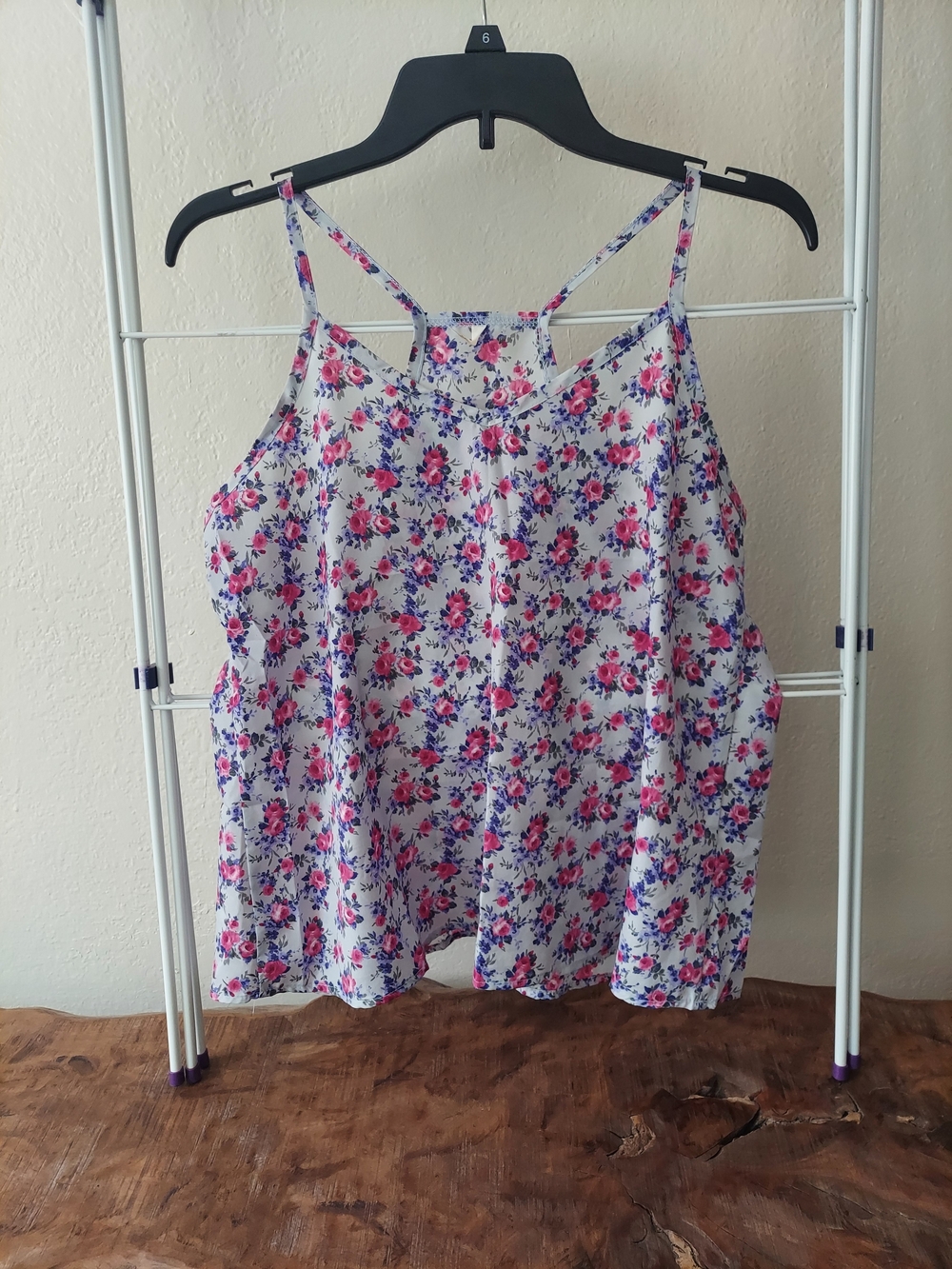 Floral Tank with Pink & Purple Flowers